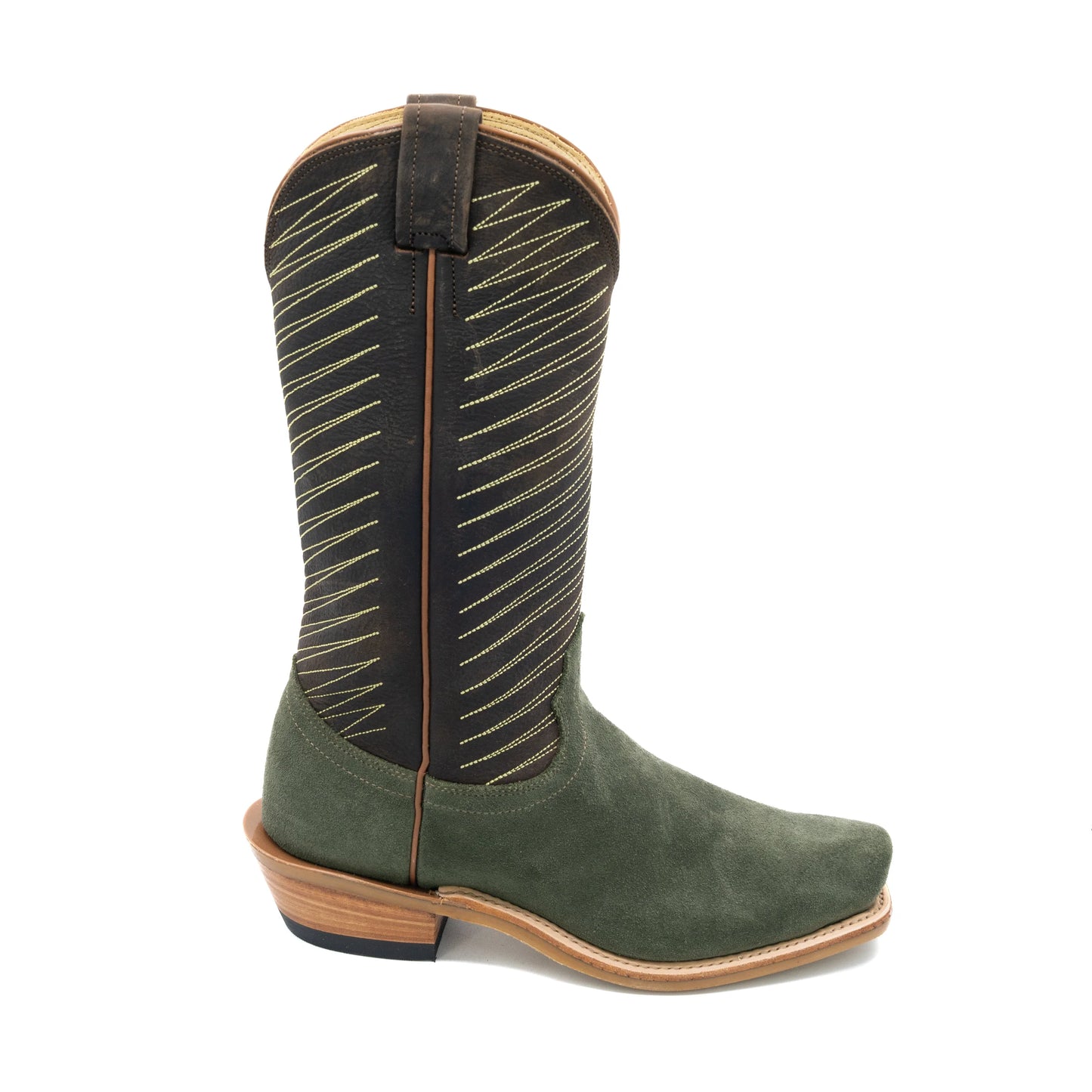 Fenoglio Olive Roughout w/ Whiskey Byron Crunch Cowboy Boot