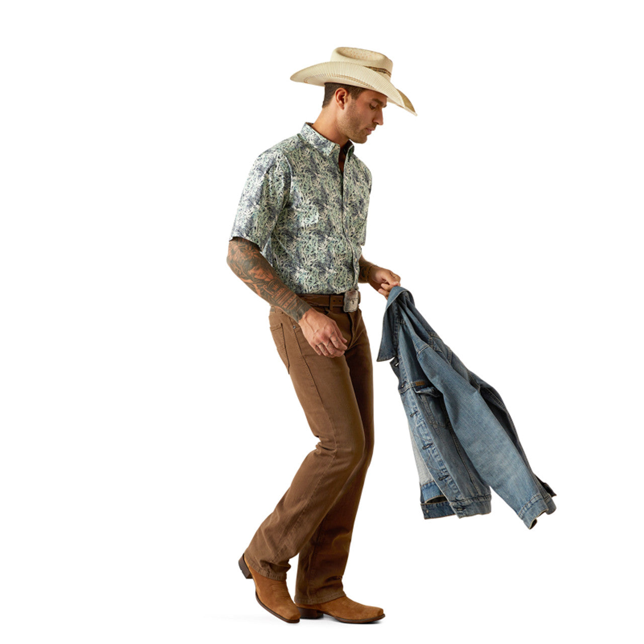 Ariat Cyrus Short Sleeve Button Up Shirt in Mint