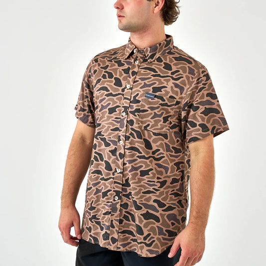 Burlebo Performance Button Up Gauge Camo Shirt