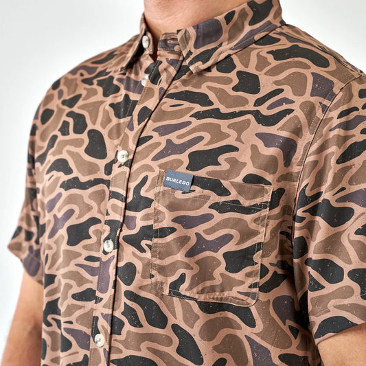 Burlebo Performance Button Up Gauge Camo Shirt