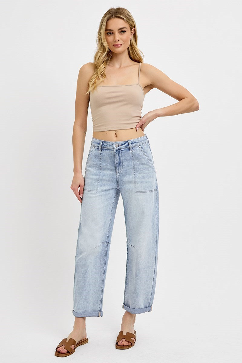 Risen Relaxed Slouchy Patch Pocket Jeans