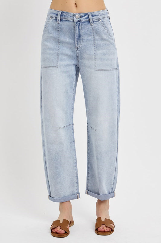 Risen Relaxed Slouchy Patch Pocket Jeans