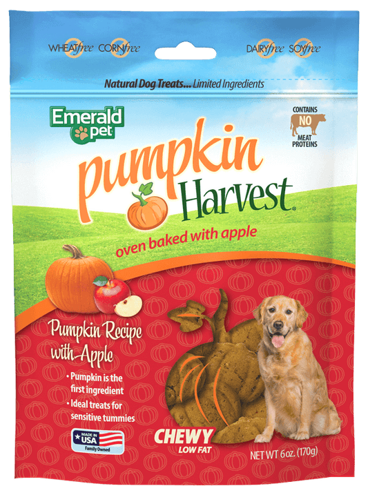 Emerald Pet Pumpkin Harvest Oven Baked Dog Treats- Pumpkin with Apple
