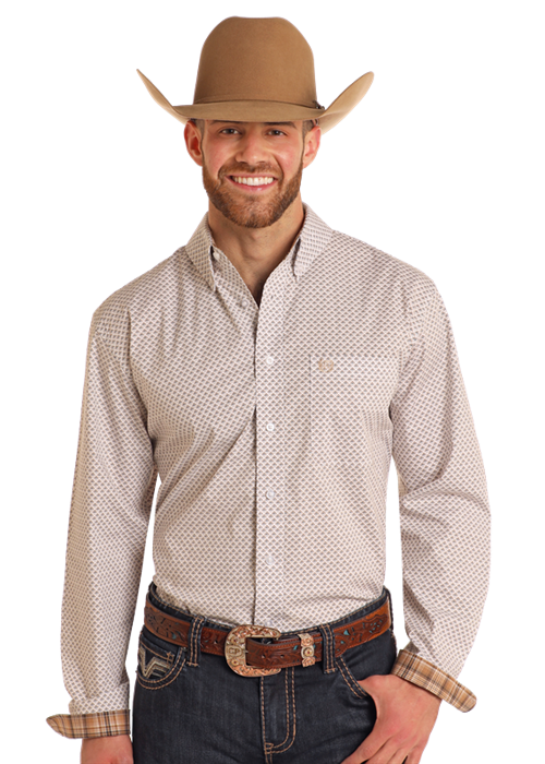 Panhandle Khaki Long Sleeve Snap Shirt