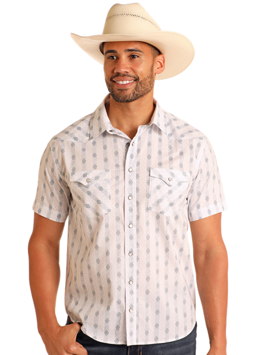 Panhandle Slim Men's Modern Fit Short Sleeve Snap Shirt
