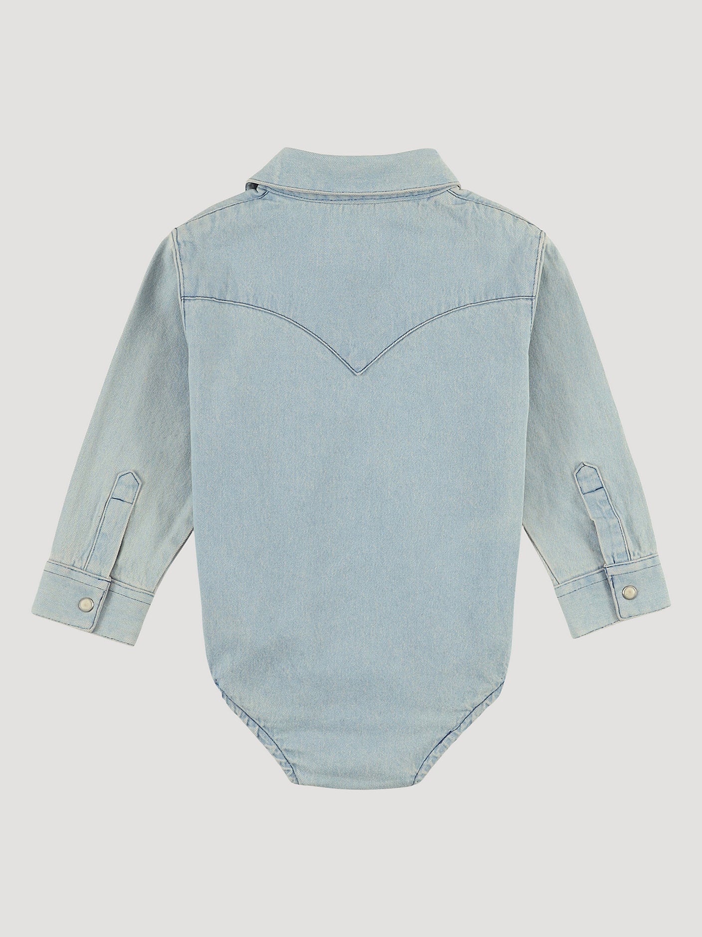 Wrangler Baby Boy Long Sleeve Denim Bodysuit with Western Snap Placket