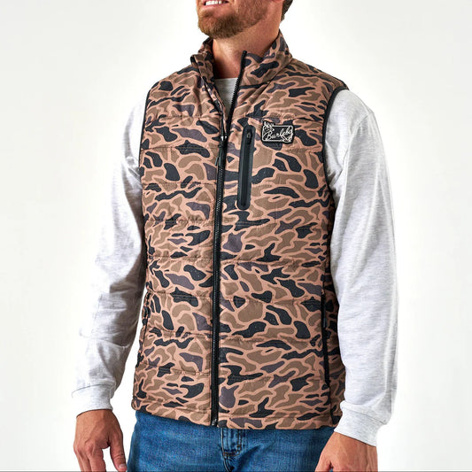 Burlebo Puffer Vest in Gauge Camo