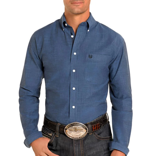 Panhandle Slim Men's Navy Solid Roughstock Shirt