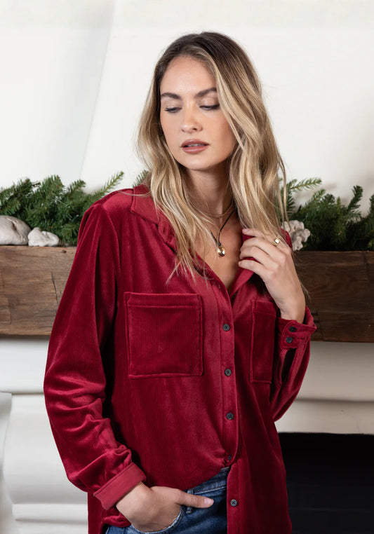 Dylan Plush Maeve Shirt in Red