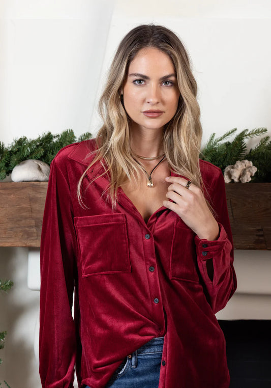 Dylan Plush Maeve Shirt in Red