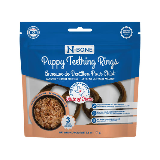 N-Bone Puppy Teething Rings Taste of Texas-Pulled Pork Flavor