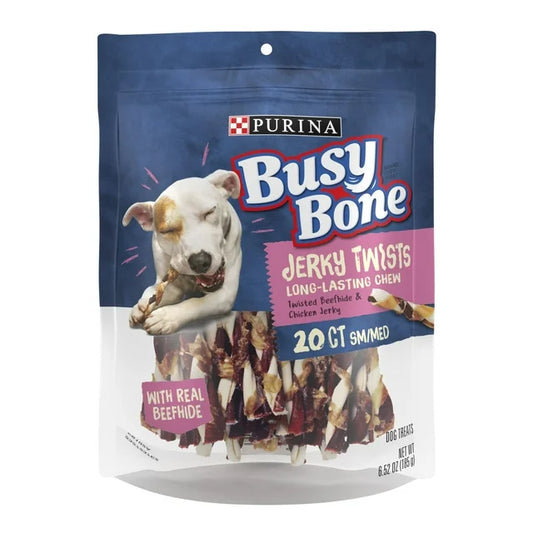 Busy Bone Jerky Twists Chew Treats for Small/Medium Dogs