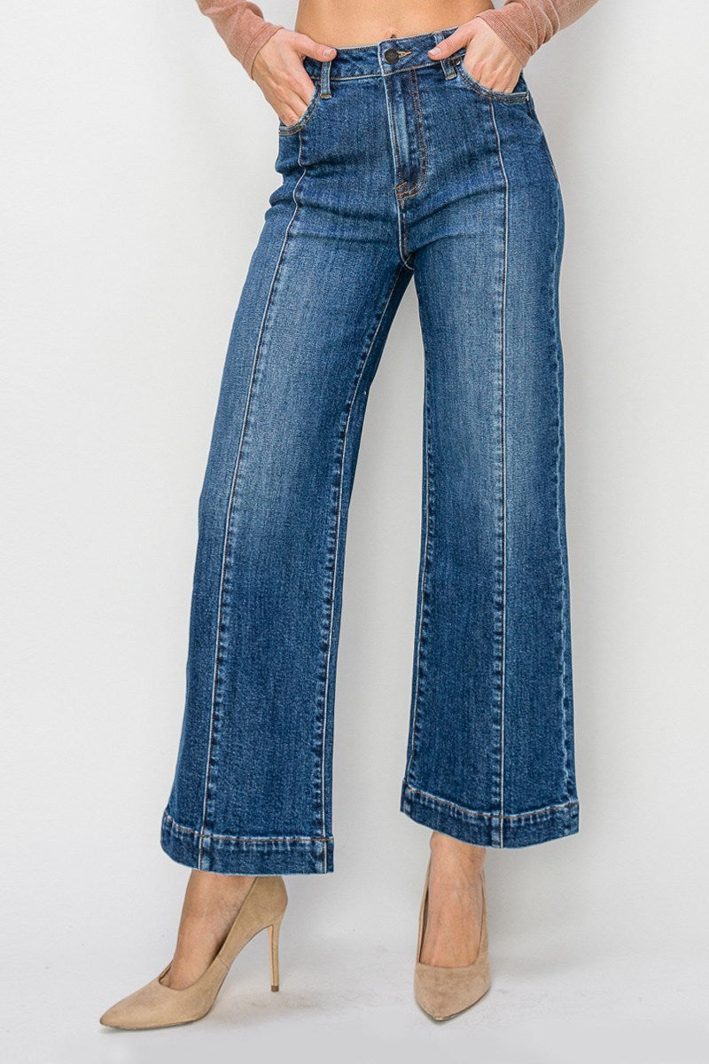 Risen Jeans High Rise Ankle Wide Leg Jeans