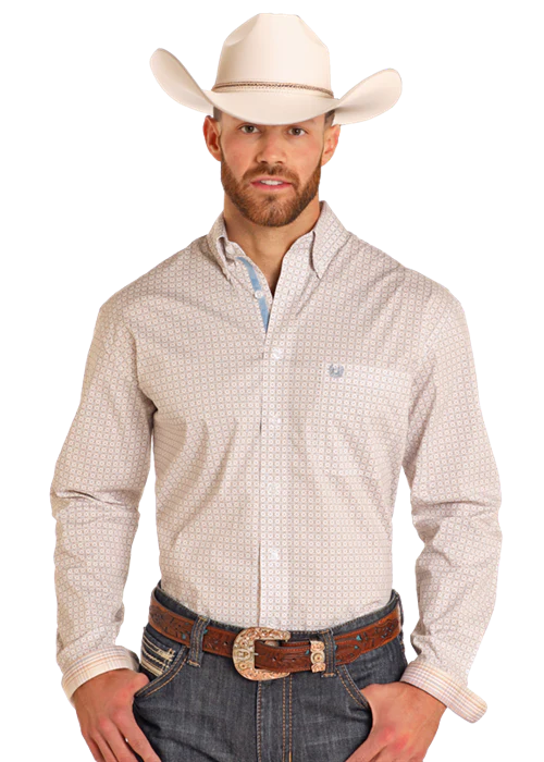 Panhandle Taupe Long Sleeve Button Down Shirt