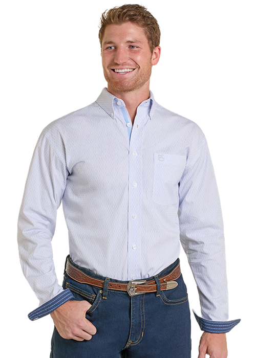 Panhandle Slim Men's Powder Blue Button-Down Shirt