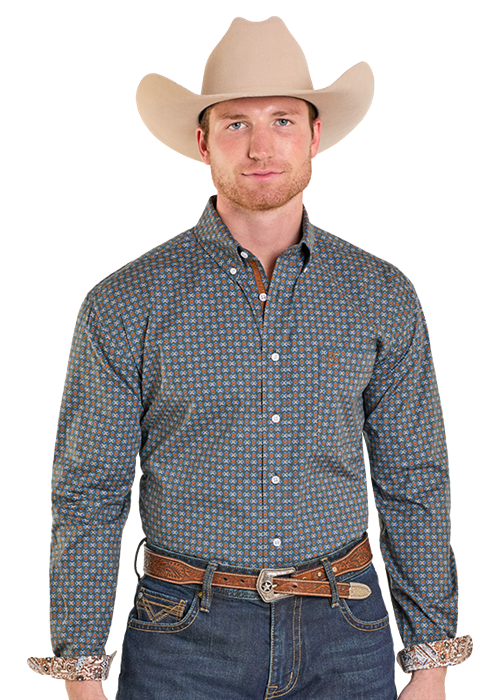 Panhandle Slim Rough Stock Vintage Diamond Long Sleeve Button Shirt