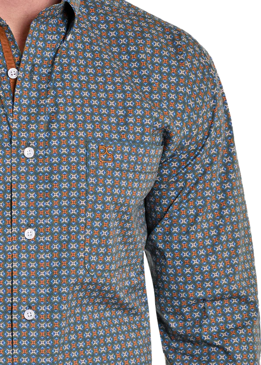 Panhandle Slim Rough Stock Vintage Diamond Long Sleeve Button Shirt