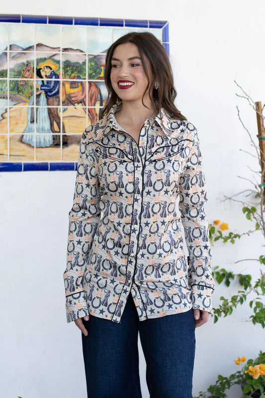 Rodeo Quincy Johnny's Rosie Button Up Shirt