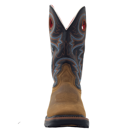 R. Watson Men’s Coffee Distressed Buffalo Wide Square 12″ Waterproof Work Boot