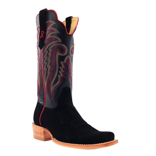 R. Watson Men’s Black Roughout Narrow Square 13″ Boot