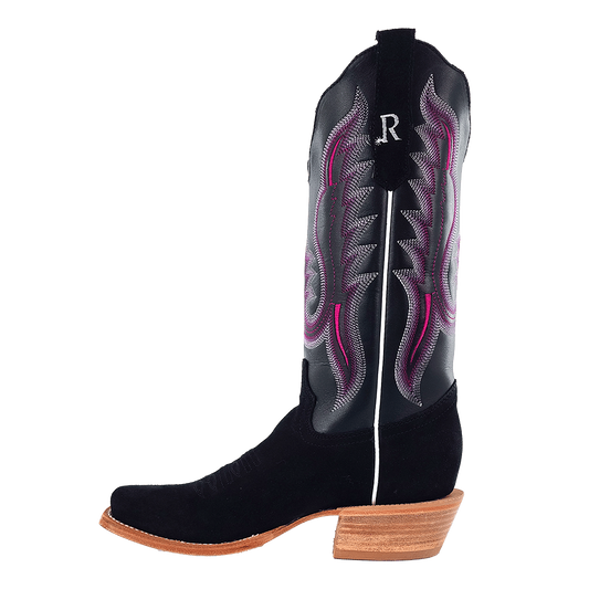 R. Watson Women’s Black Roughout Narrow Square 13″ Boot