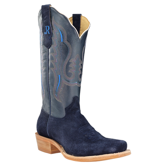 R. Watson Women’s Dark Blue Roughout Narrow Square 13″ Boot
