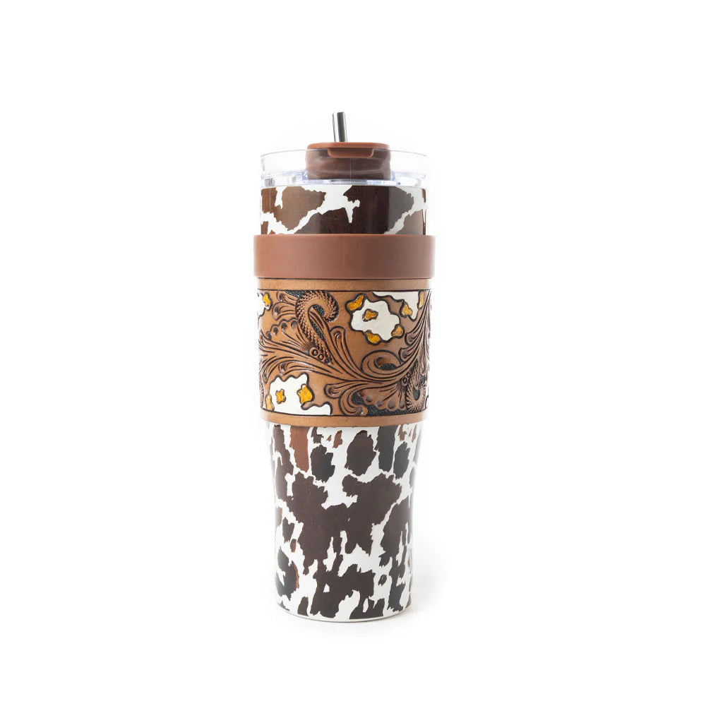 Wide Wyoming Tumbler in Brown and White