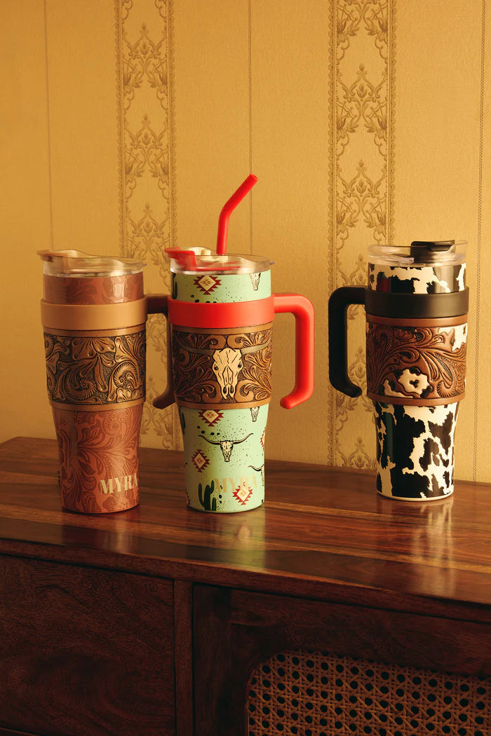 Myra Wide Wyoming Tumbler in Black and White