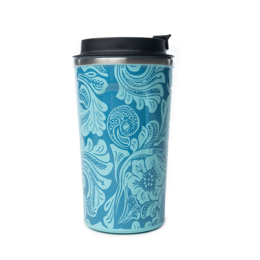 Myra Western Trail Brew Stainless Steel Mug in Turquoise