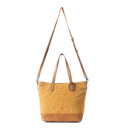 Myra Amber Dune Leather Bag in Rustic Mustard