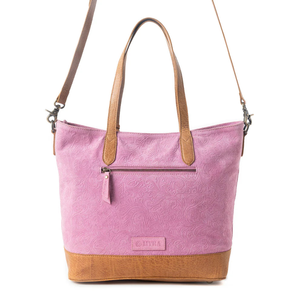 Myra Amber Dune Leather Bag in Pink