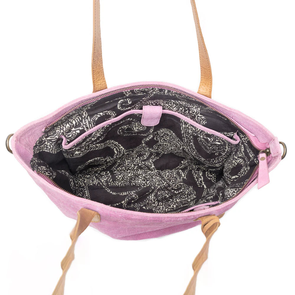 Myra Amber Dune Leather Bag in Pink