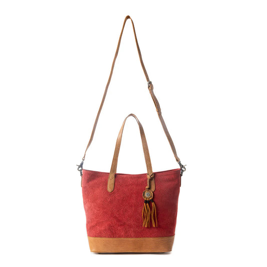 Myra Amber Dune Leather Bag in Red