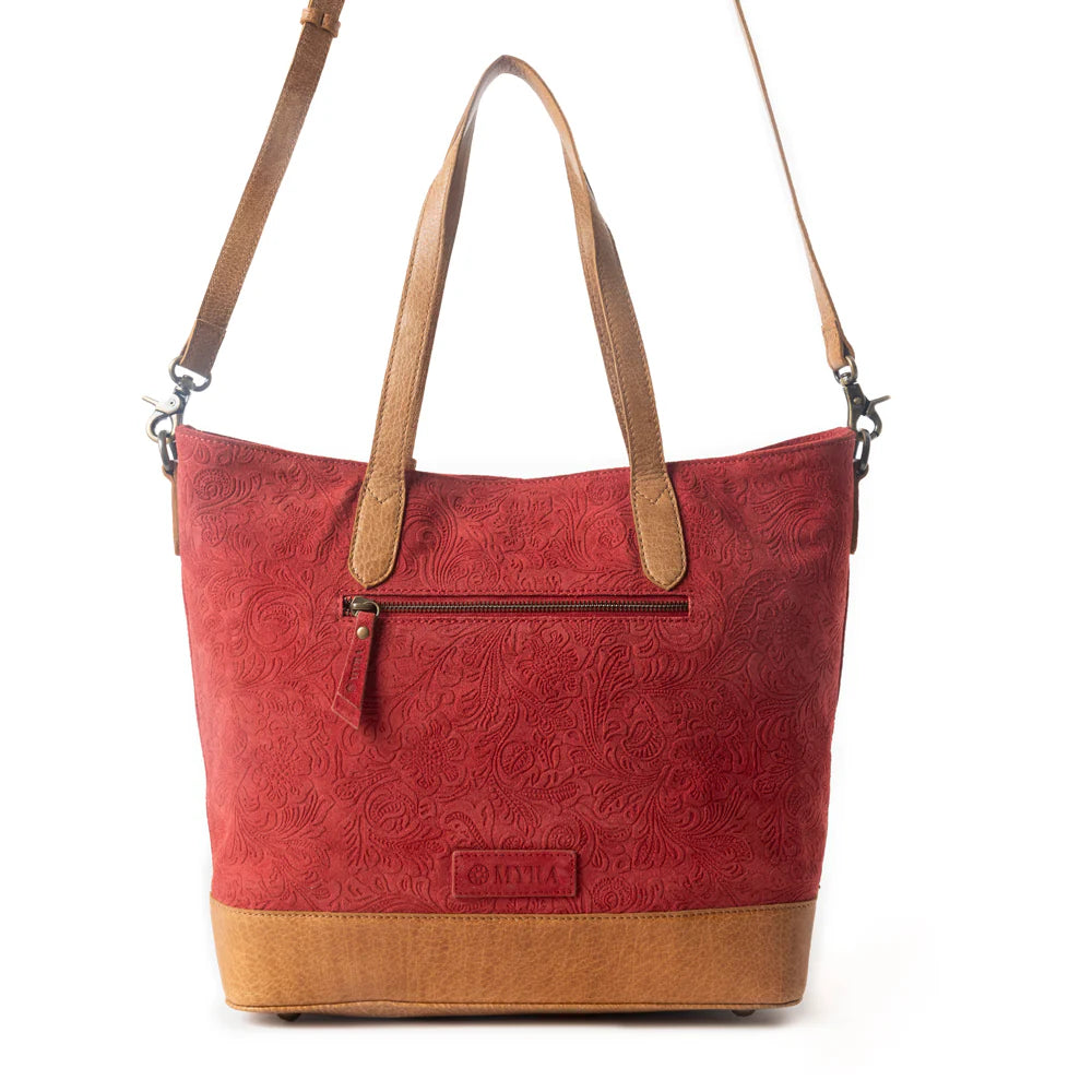 Myra Amber Dune Leather Bag in Red