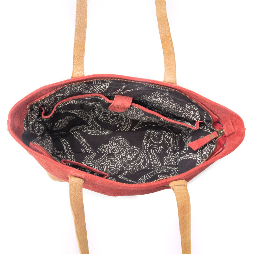 Myra Amber Dune Leather Bag in Red