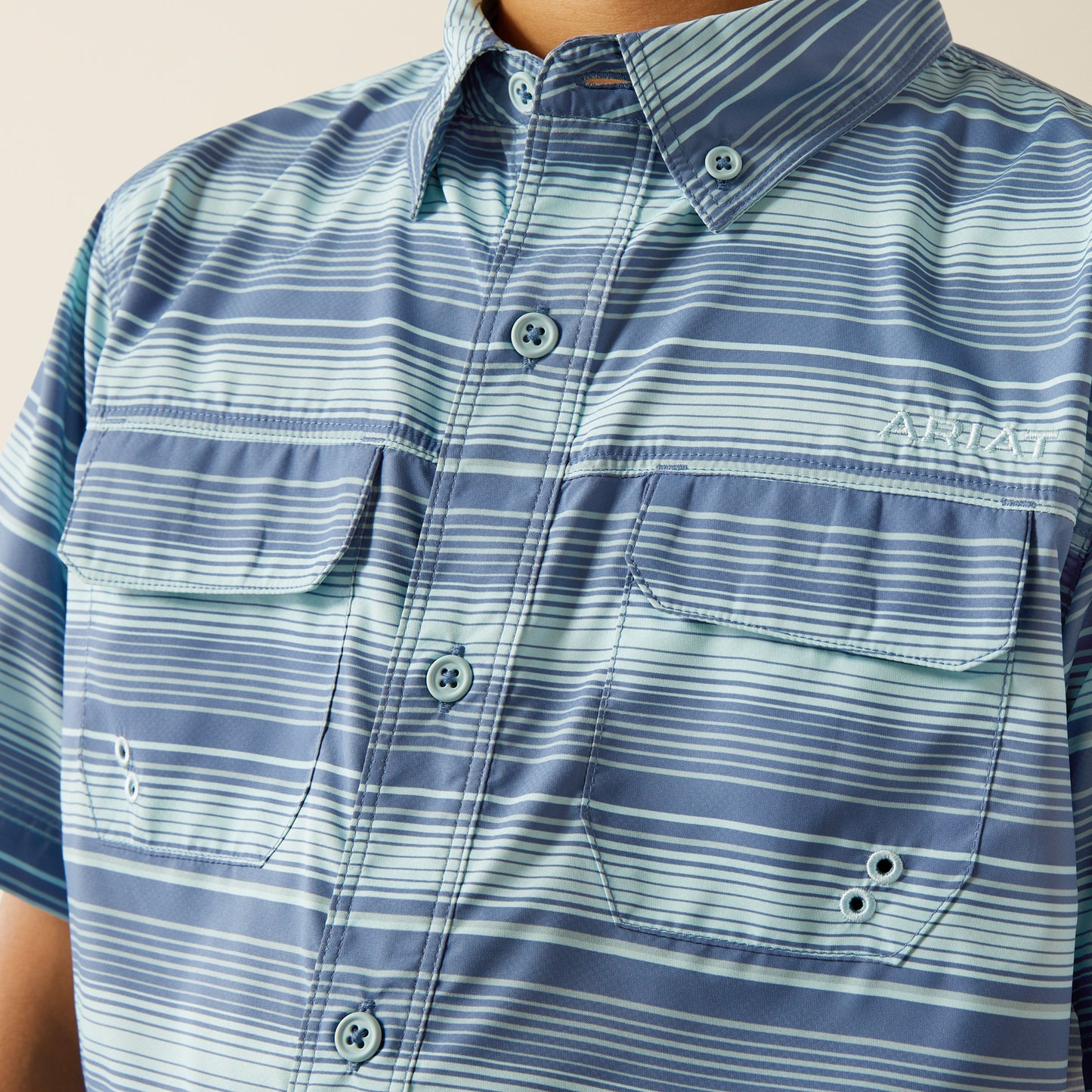 Ariat Boy's VentTEK Outbound Classic Fit Shirt in Blue Raven