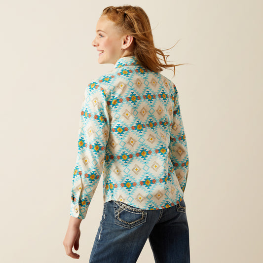 Ariat Girl's Remy Cayo Print Snap Shirt