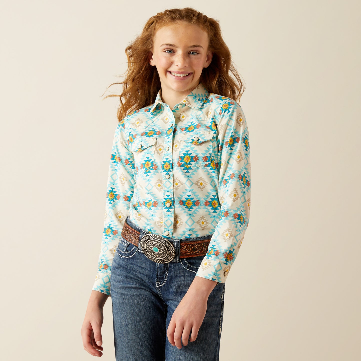 Ariat Girl's Remy Cayo Print Snap Shirt