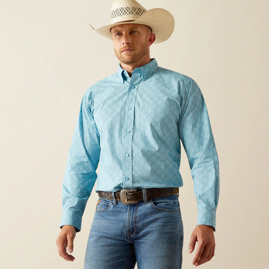 Ariat Men's Garmon Turquoise Long Sleeve Shirt