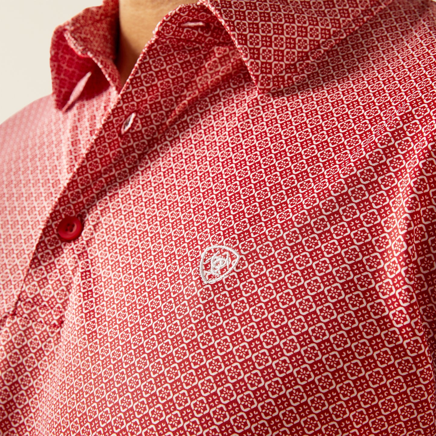 Ariat Scooter AriatTEK Red & White Geo Polo Shirt