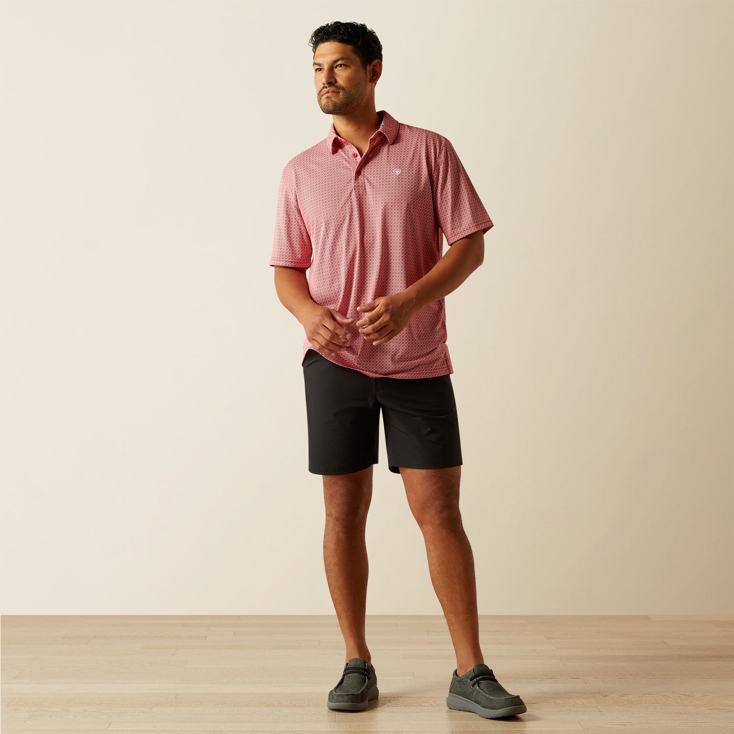Ariat Scooter AriatTEK Red & White Geo Polo Shirt