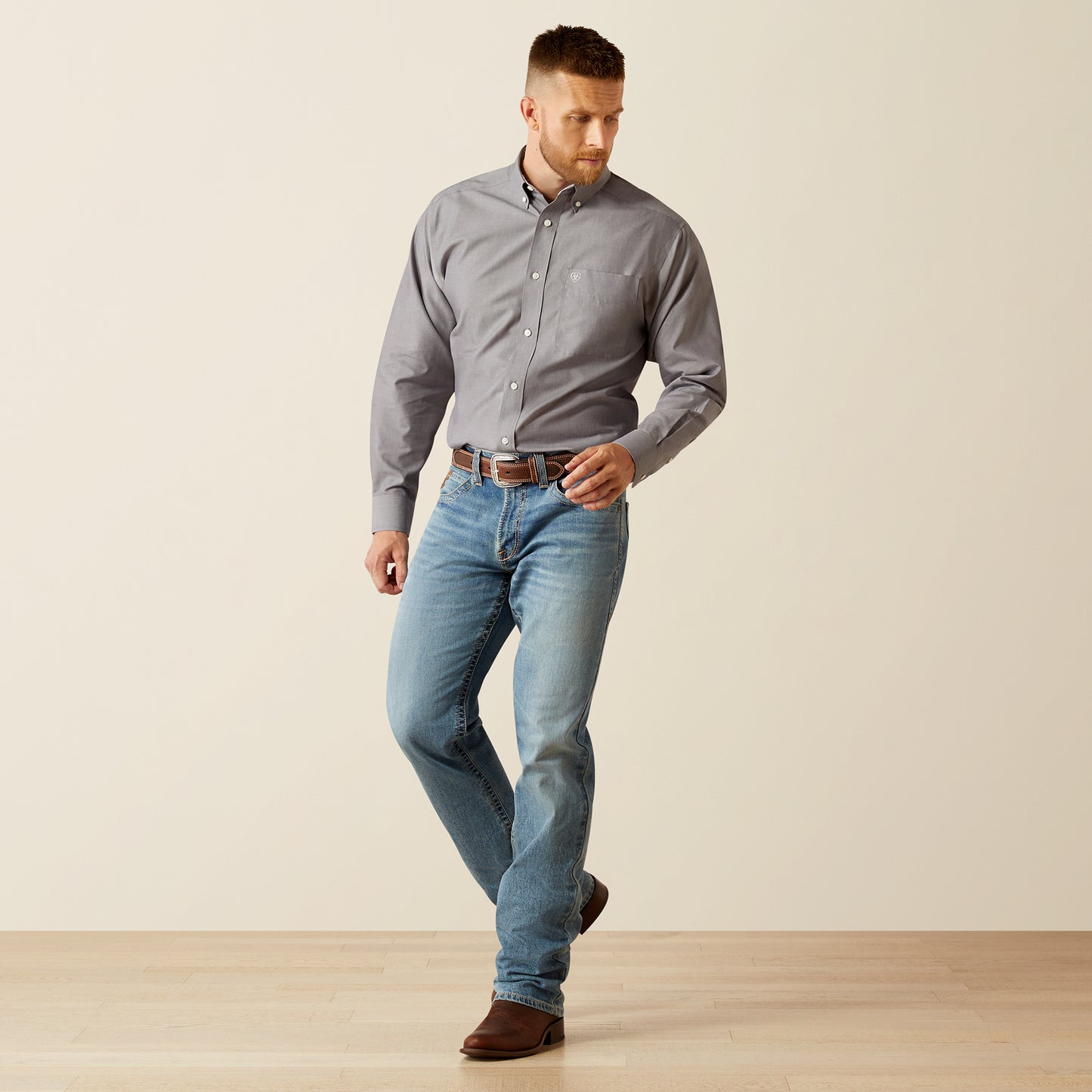Ariat Wrinkle Free Solid Gray Shirt