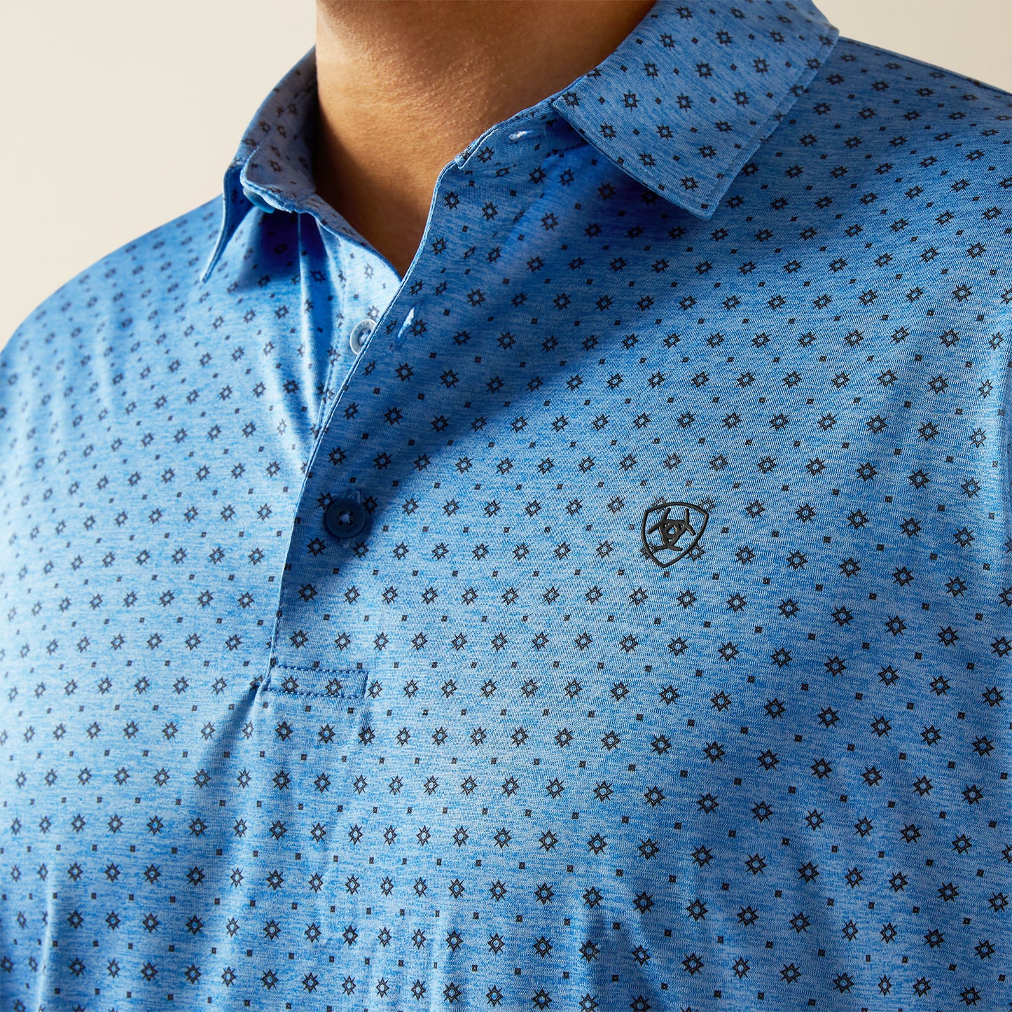 Ariat Charger 2.0 Blue & Black Geo Printed Polo