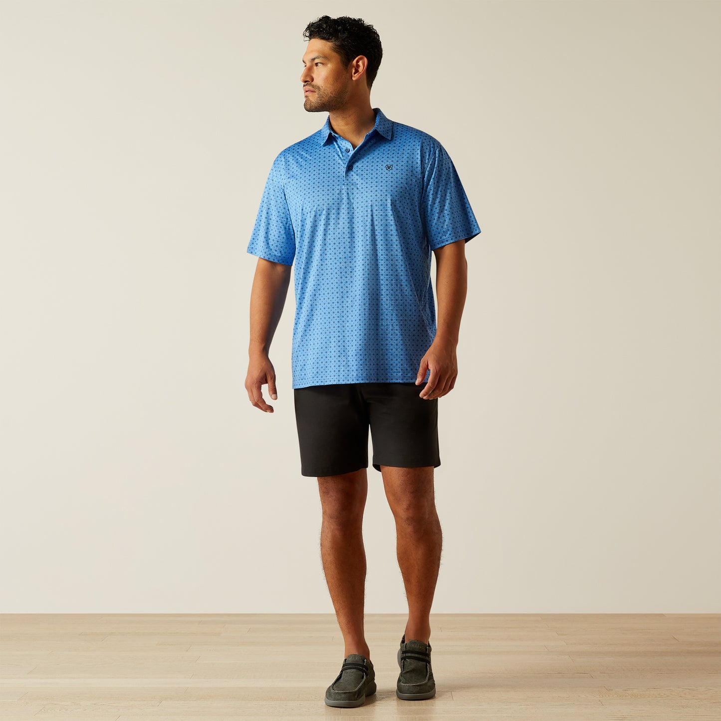 Ariat Charger 2.0 Blue & Black Geo Printed Polo