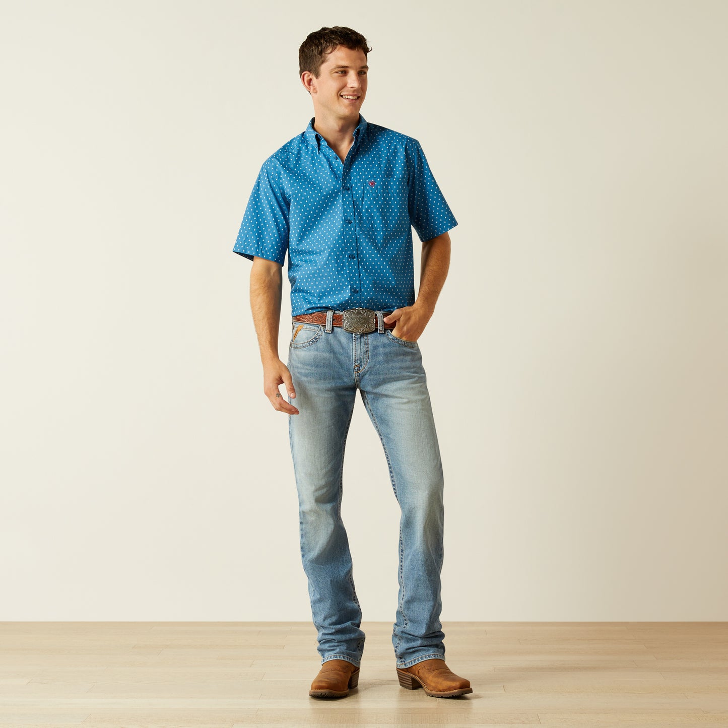 Ariat Scott Classic Fit Shirt in Dark Teal