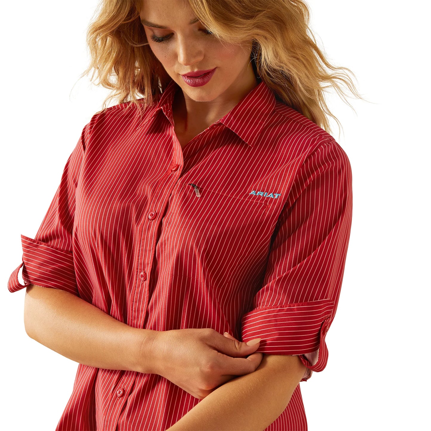 Ariat VentTEK Stretch Shirt in Equestrian Red Stripe