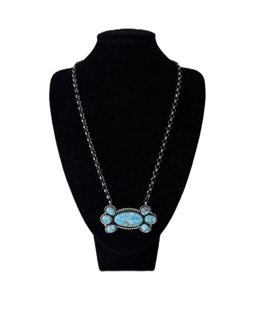 7 Stone Blue Hills Turquoise Necklace