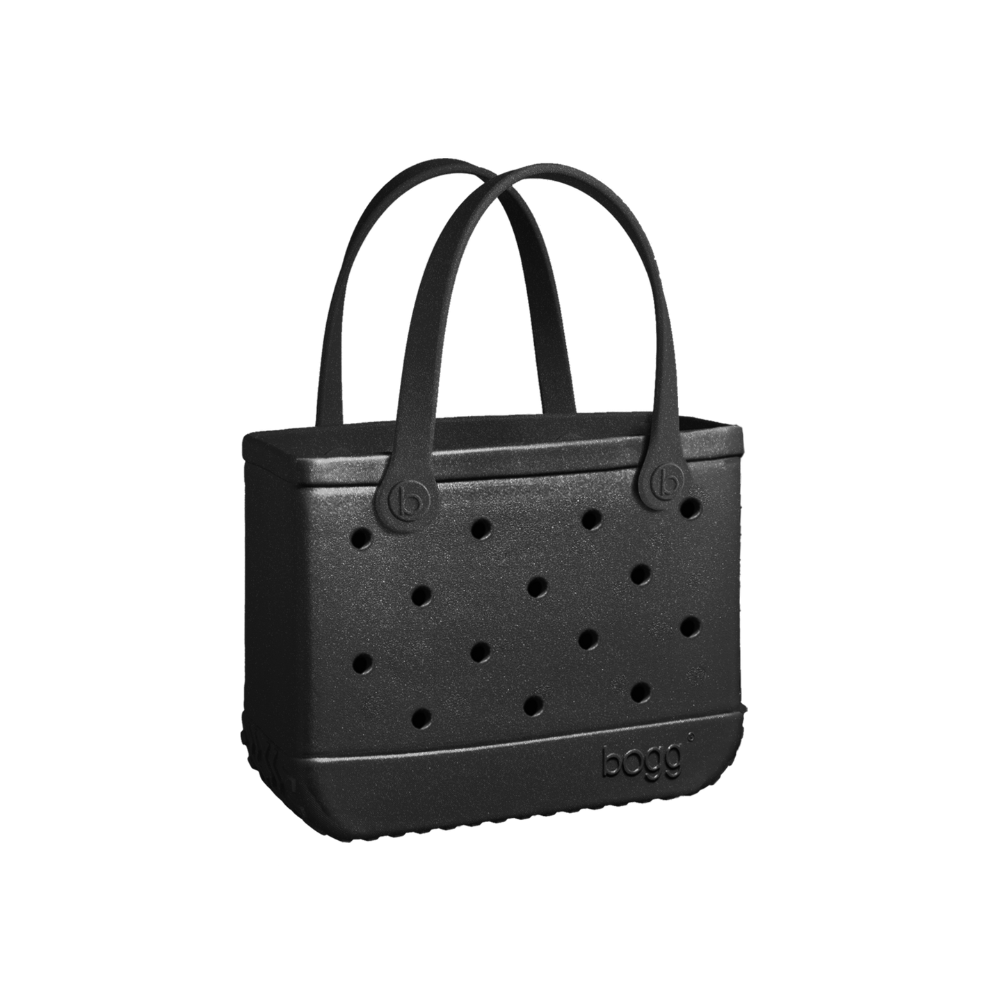 Black Bitty Boggs tote bag with handles on a white background