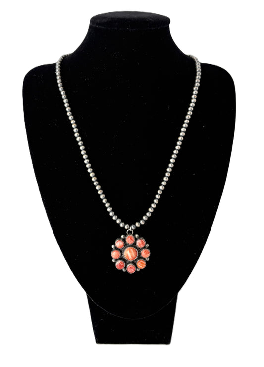 Navajo Pearl and Spiney Oyster Necklace