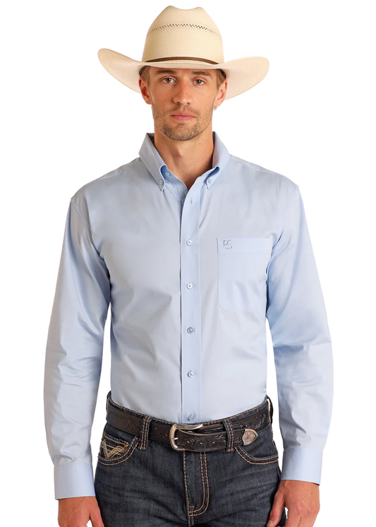 Panhandle Slim Regular Fit Powder Blue Shirt